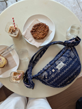 navy bandana print crossbody bag