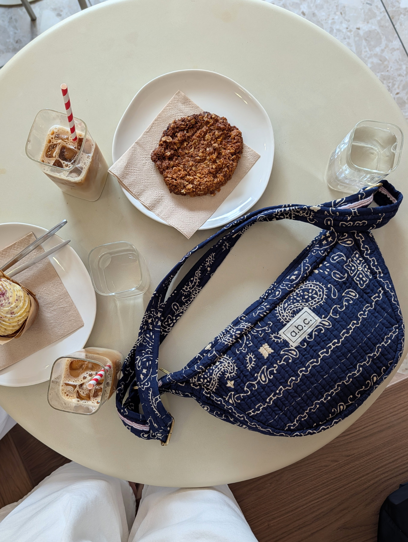 navy bandana print crossbody bag