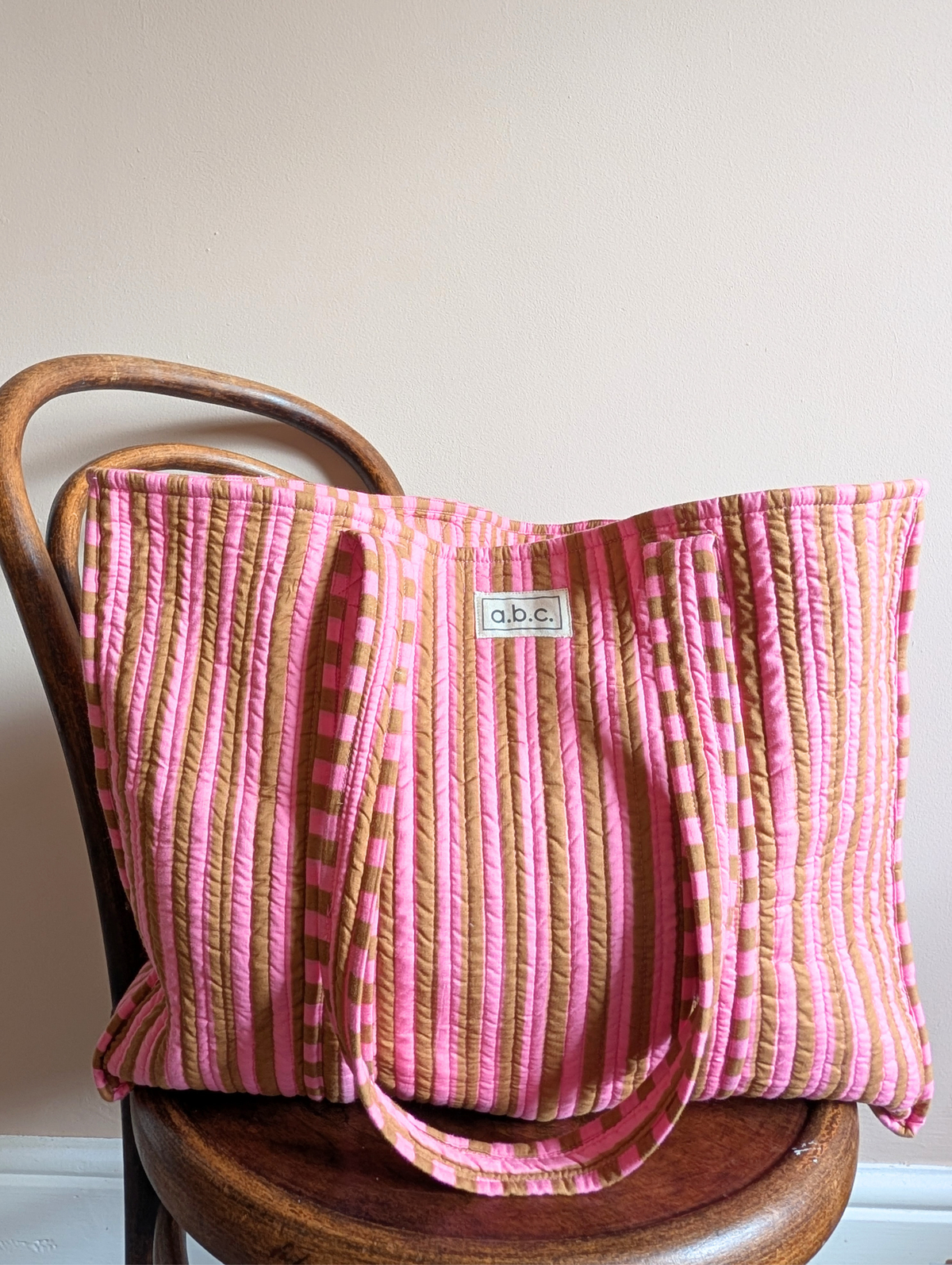 stripe tote bag