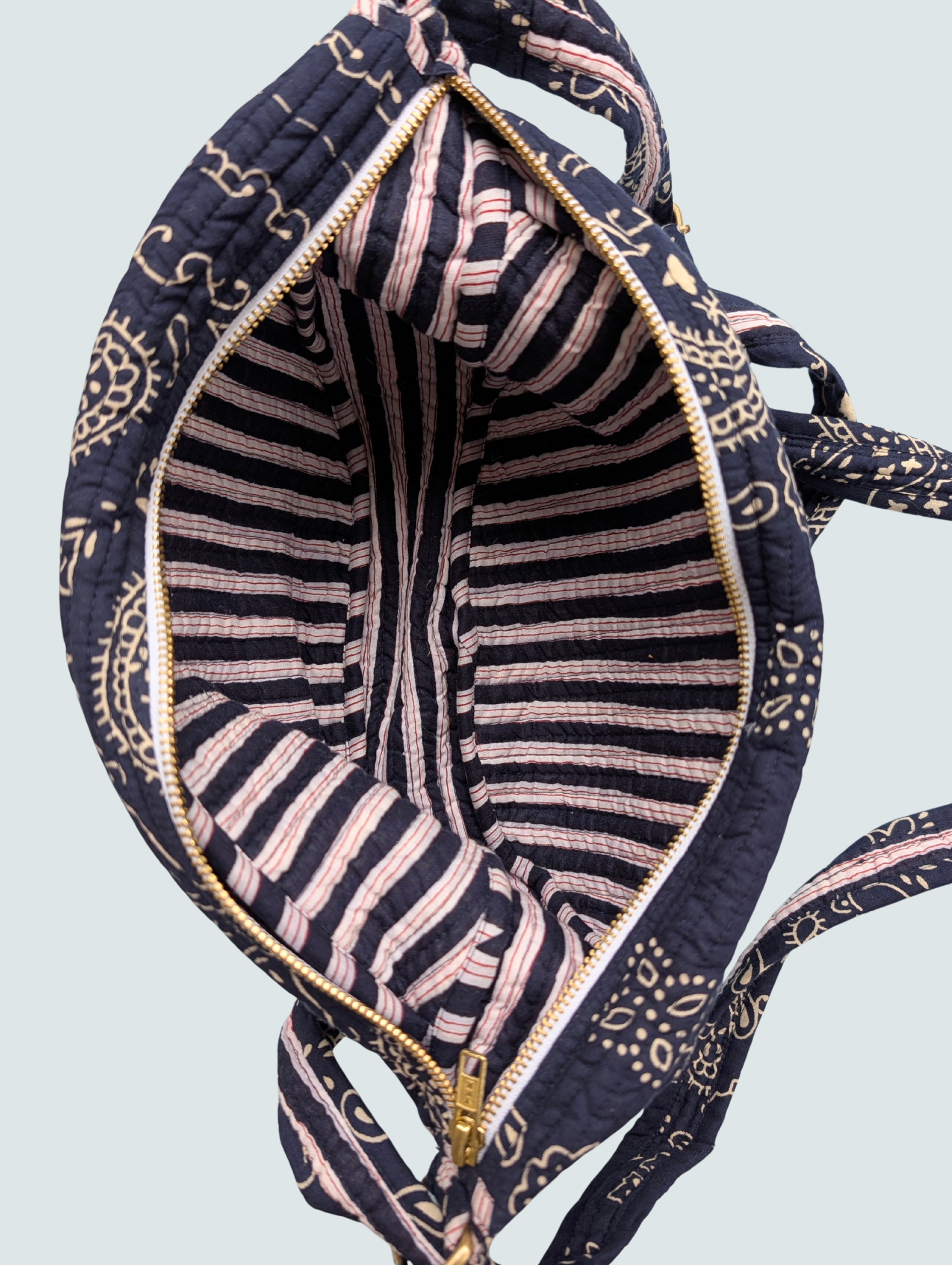 navy bandana print crossbody bag