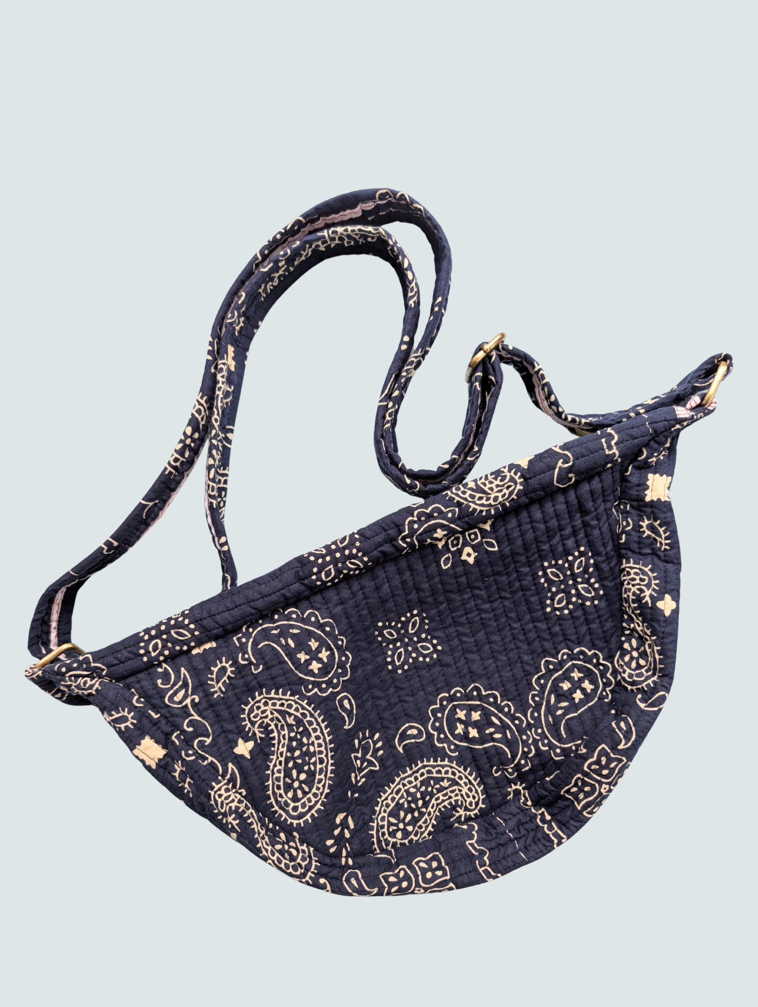navy bandana print crossbody bag