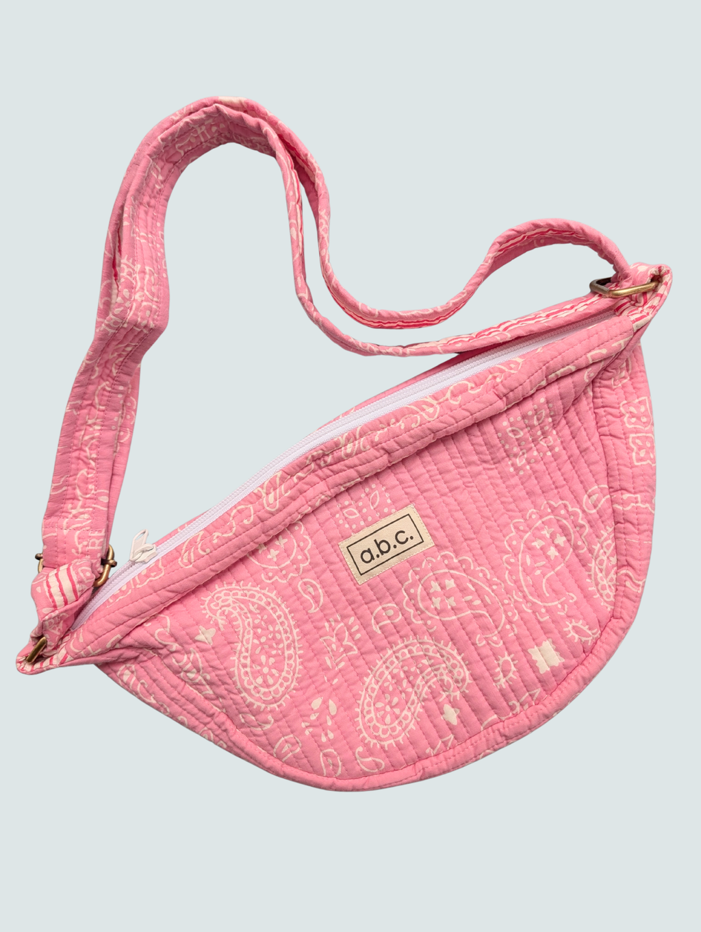 pink bandana print crossbody bag