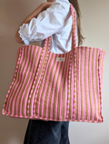 stripe tote bag