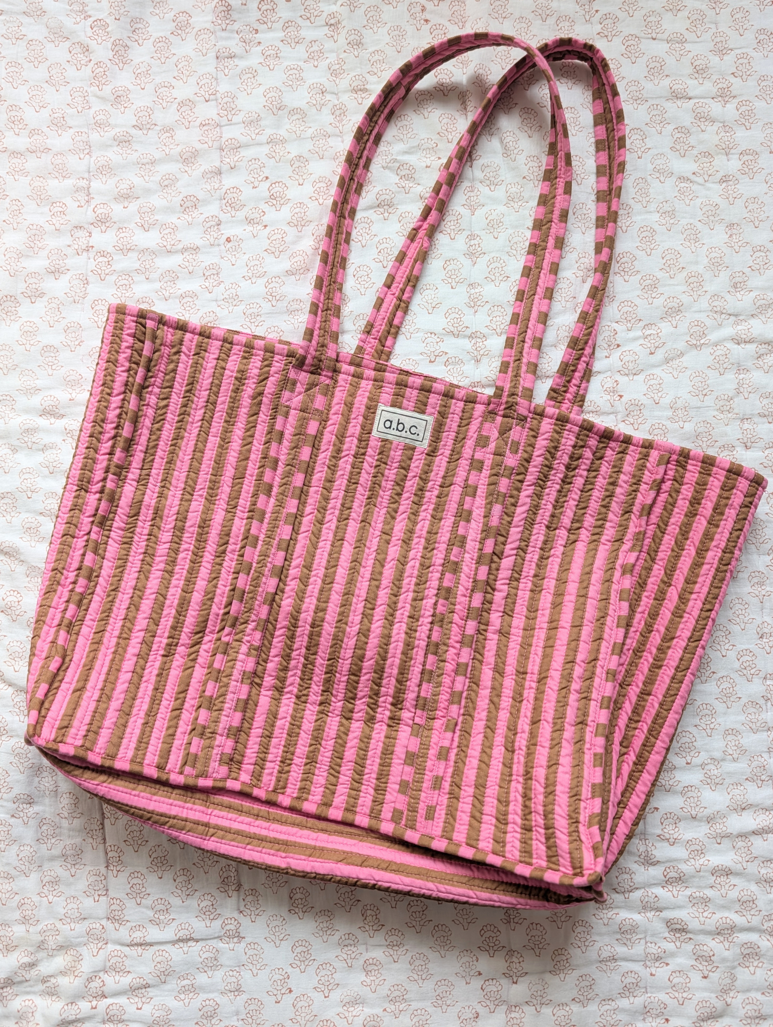 stripe tote bag